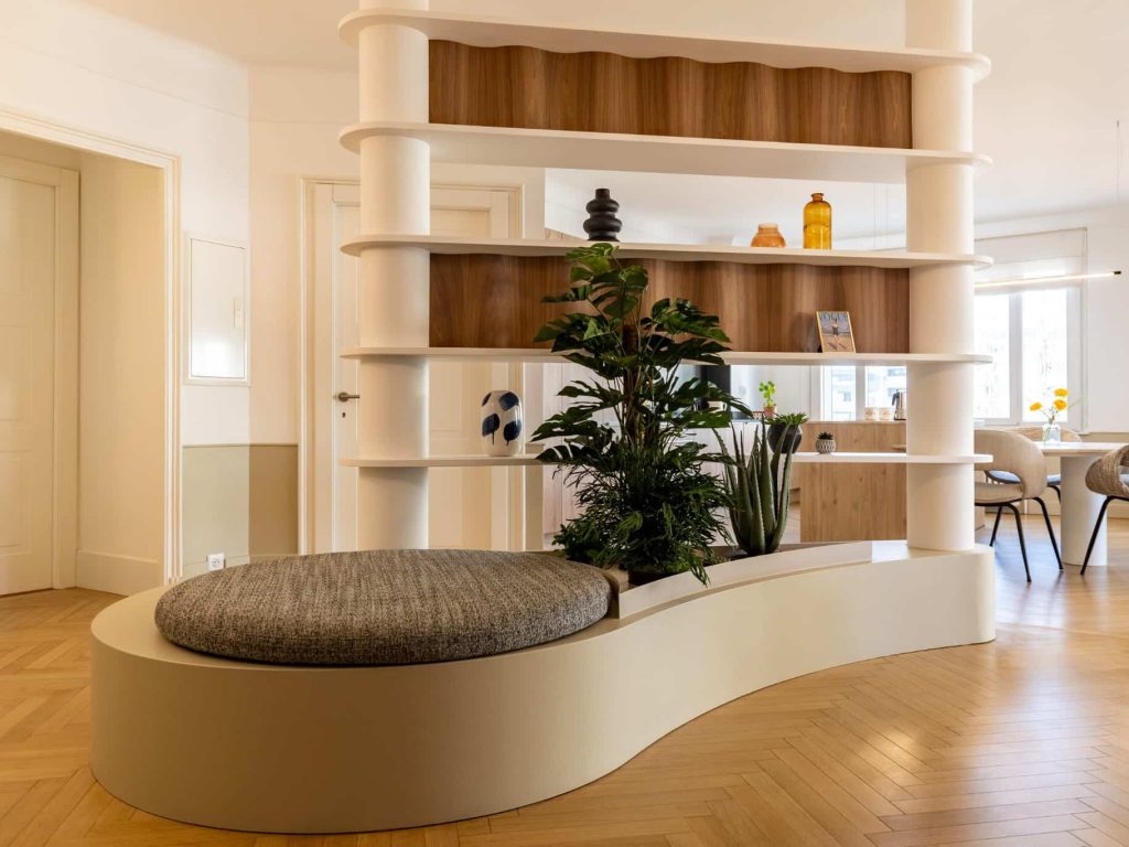 meuble sur-mesure arrondi